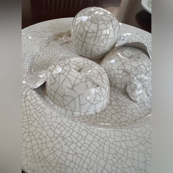 Tromp-l’oiel Vintage Crackled Fruit Plate Set- RARE - Picture 8 of 12